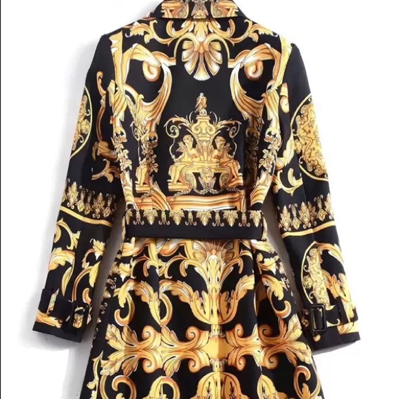 Printed Design Coat Dress - Picture 2 of 4